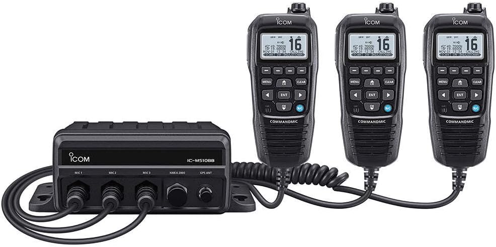 Icom Ic-M510bb 21 Black Box Vhf W/Black Command Mic & 3 Command Mic Ports