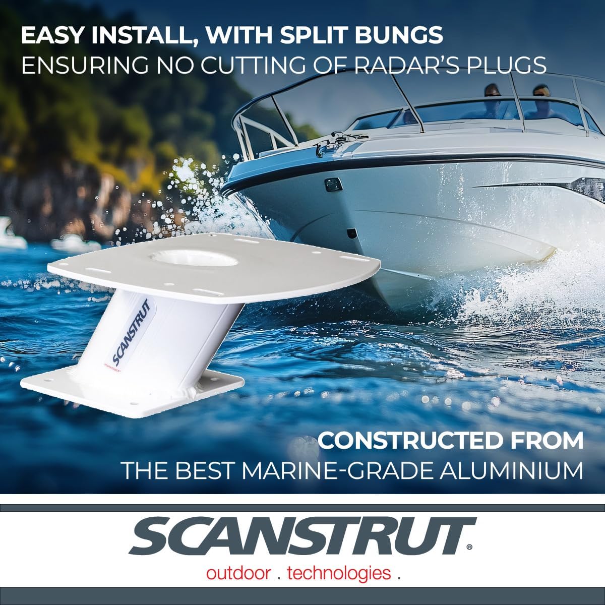 Scanstrut Forward-Leaning Aluminum Radar Tower - 150mm