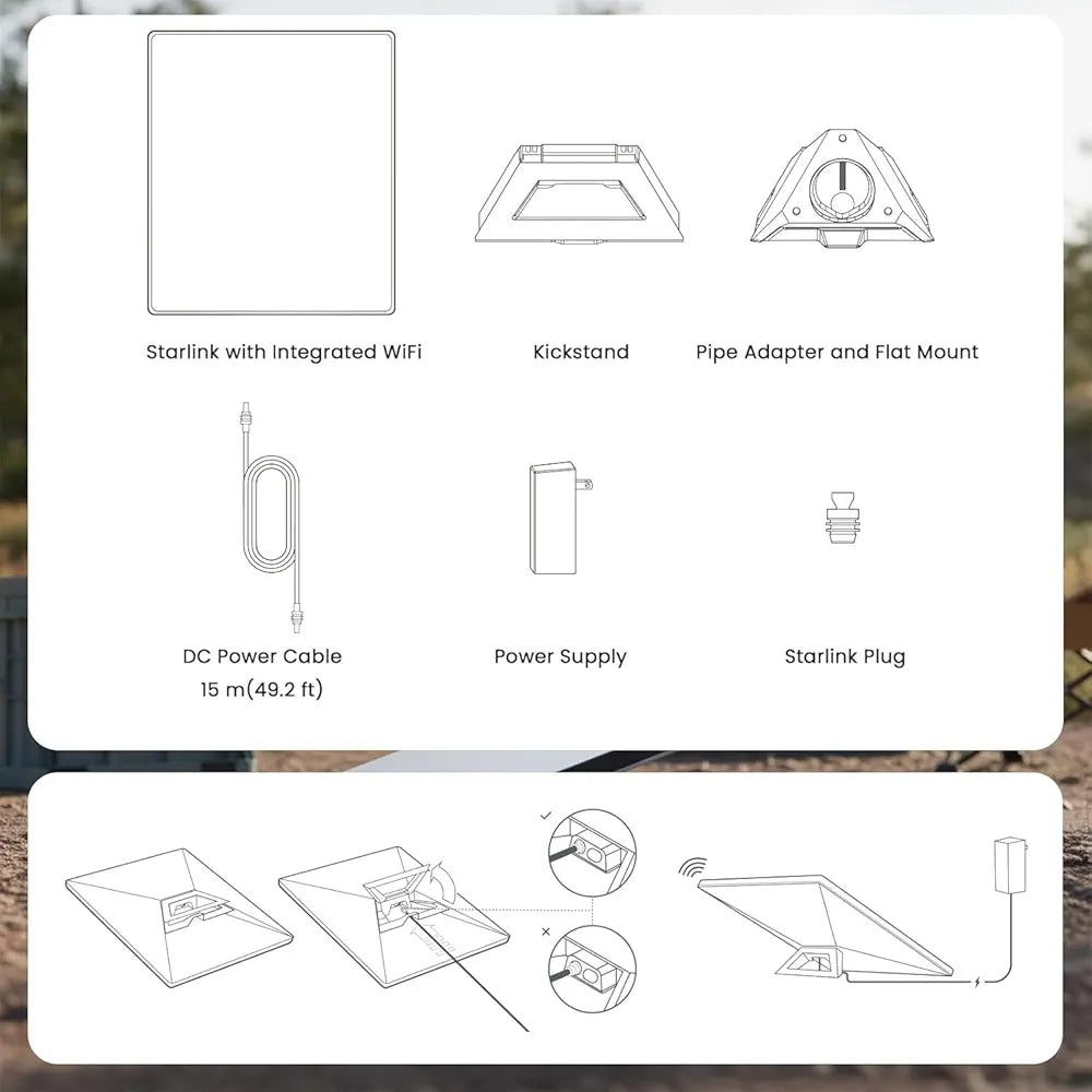 Starlink Mini Satellite Internet Kit 4th Gen – High-Speed, Low Latency Phased Array Antenna – Portable Internet for RV, Camping, Boats, Remote Work & Off-Grid Locations – Quick Setup