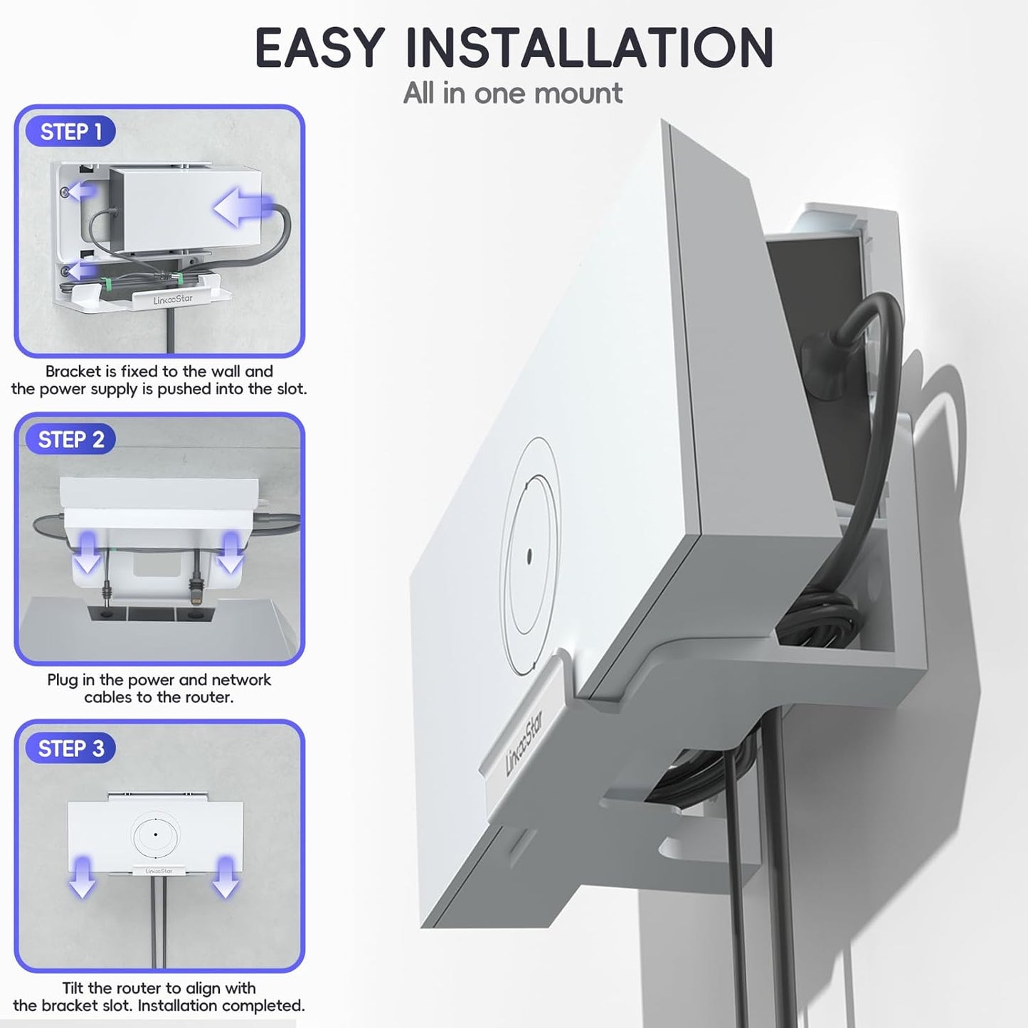 Starlink Gen 3 Router Mount, All in One Starlink Wall Mount