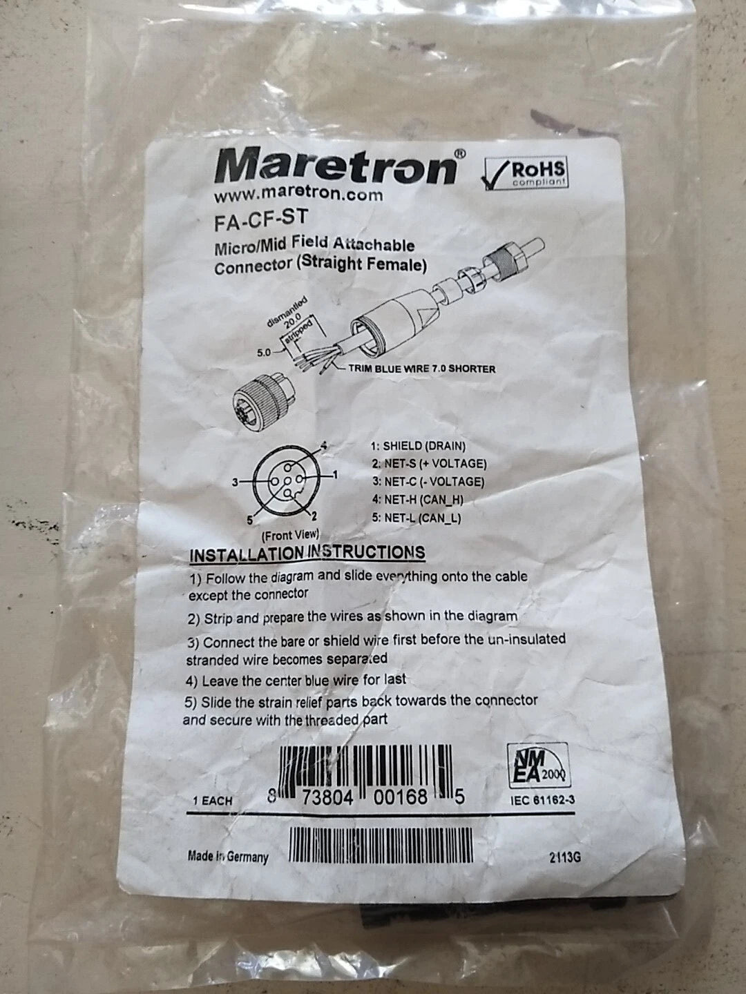 Maretron NMEA 2000 Female Field-Attachable Connector