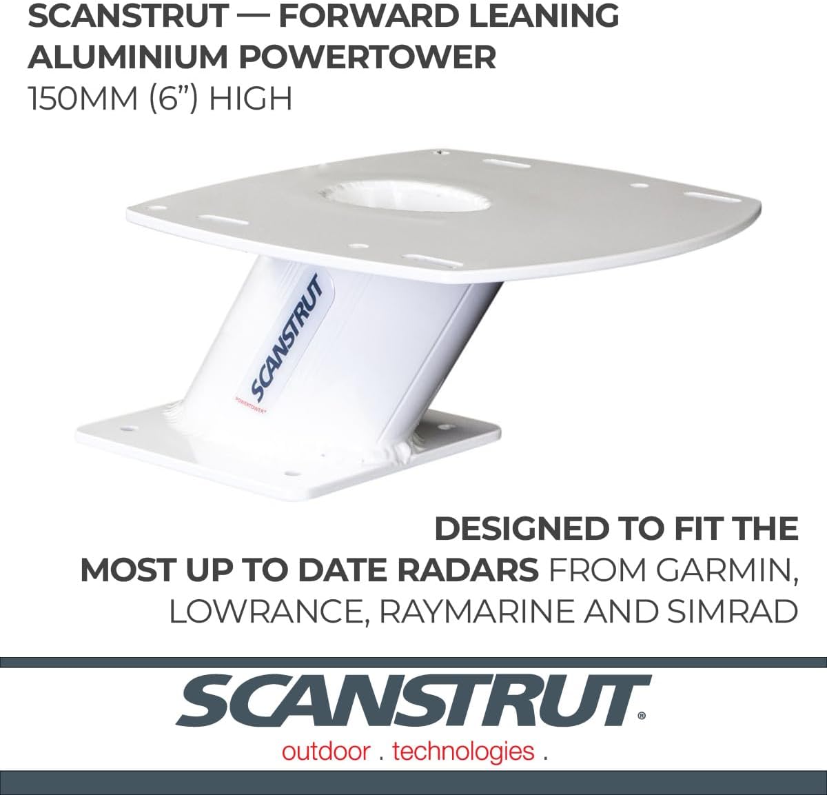 Scanstrut Forward-Leaning Aluminum Radar Tower - 150mm