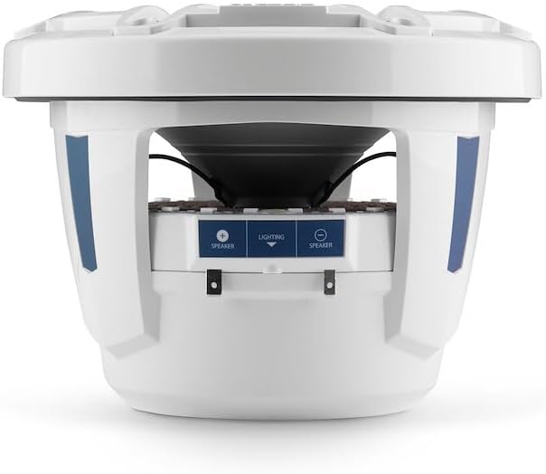 JL Audio M6 Series 7.7" Marine Coaxial Speakers w/Gloss White Sport Grille Transflective LED Lighting - M6-770X-S-GwGw-i [010-03074-00]