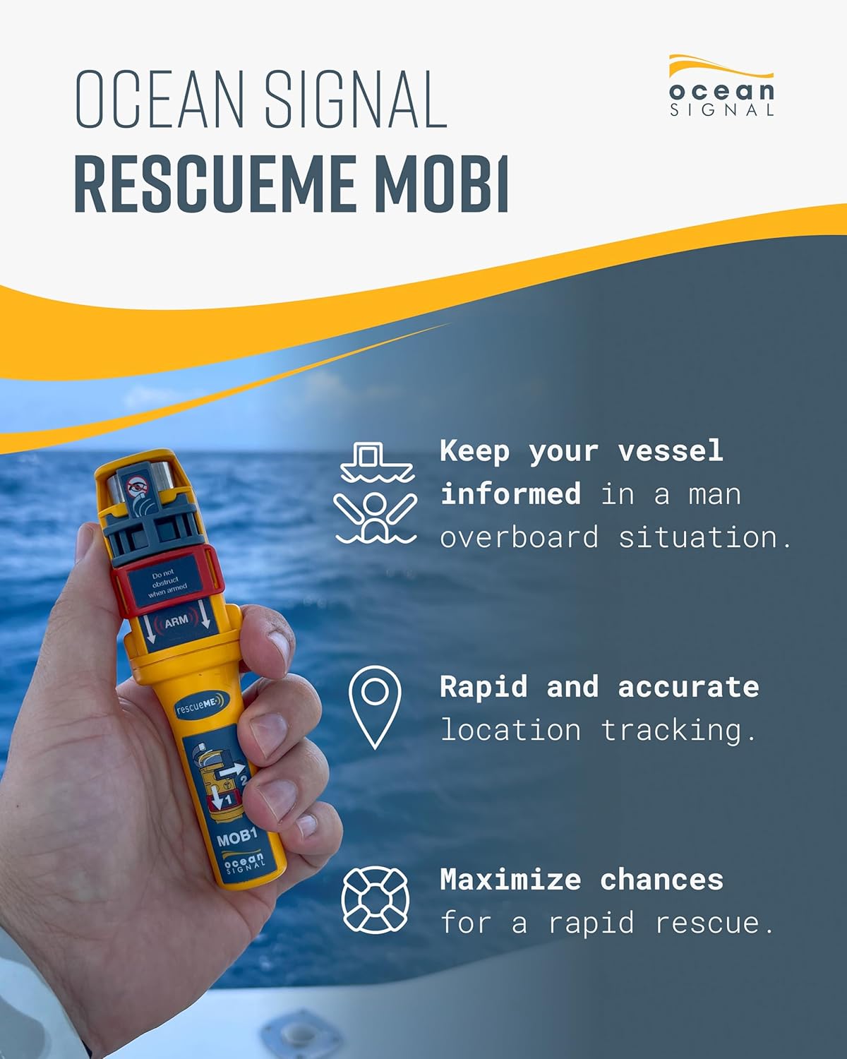 Ocean Signal rescueME MOB1 Personal AIS/DSC Man Overboard Device