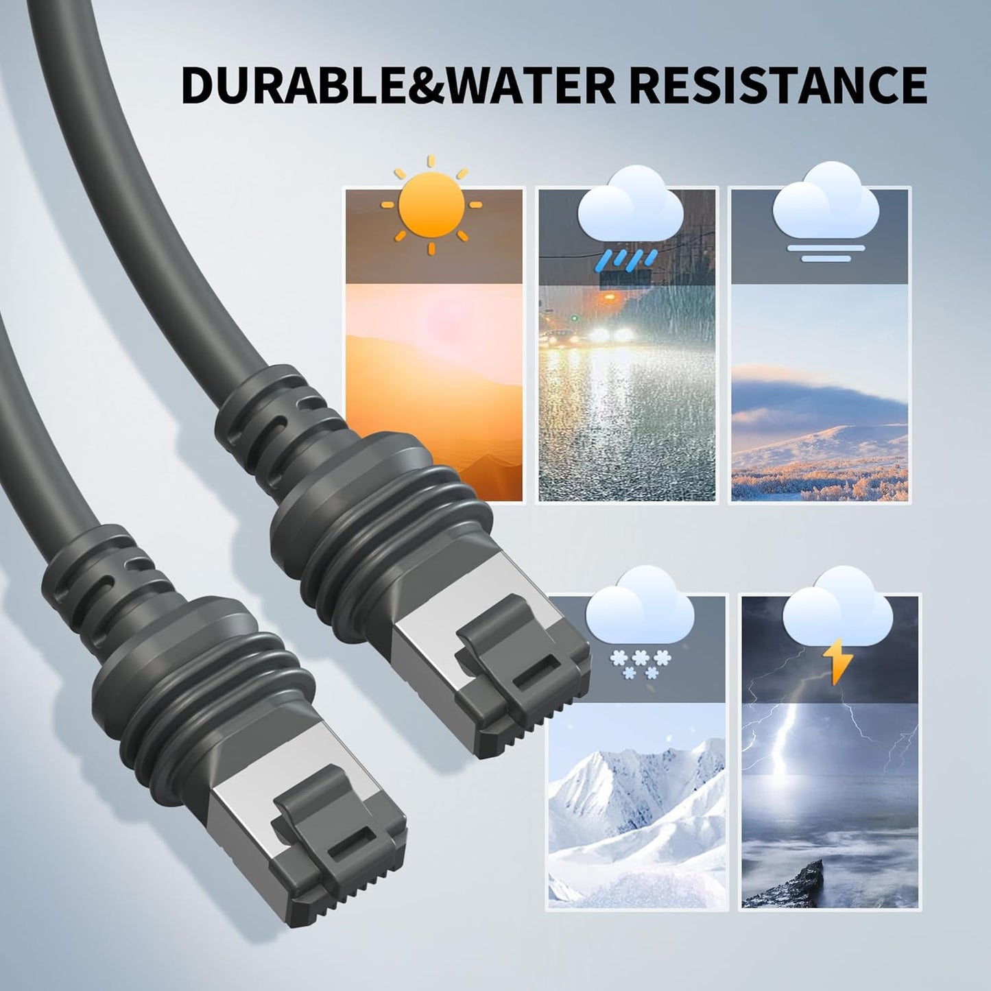Starlink Cable 150FT  Replacement Cable,24AWG 2000Mbps High Speed CAT6 Cable for Starlink V3(150FT/46M)