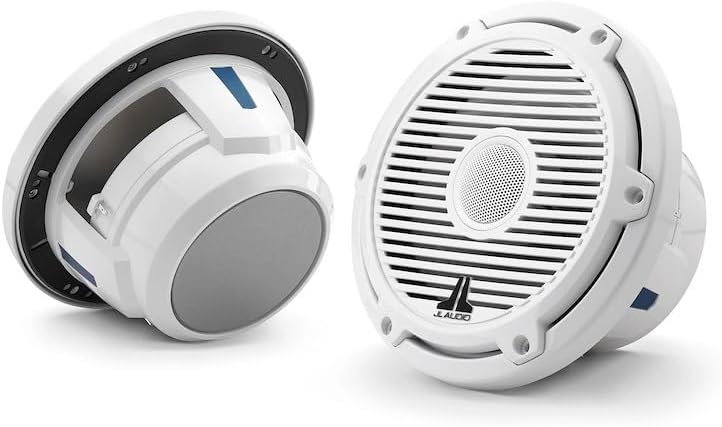 JL Audio M6 Series 7.7" Marine Coaxial Speakers w/Gloss White Classic Grille - M6-770X-C-3GW [010-03498-00