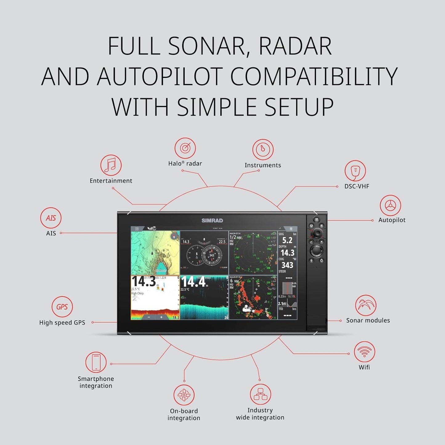 Simrad NSS16 evo3S 16" Multifunction Display with C-MAP Charts