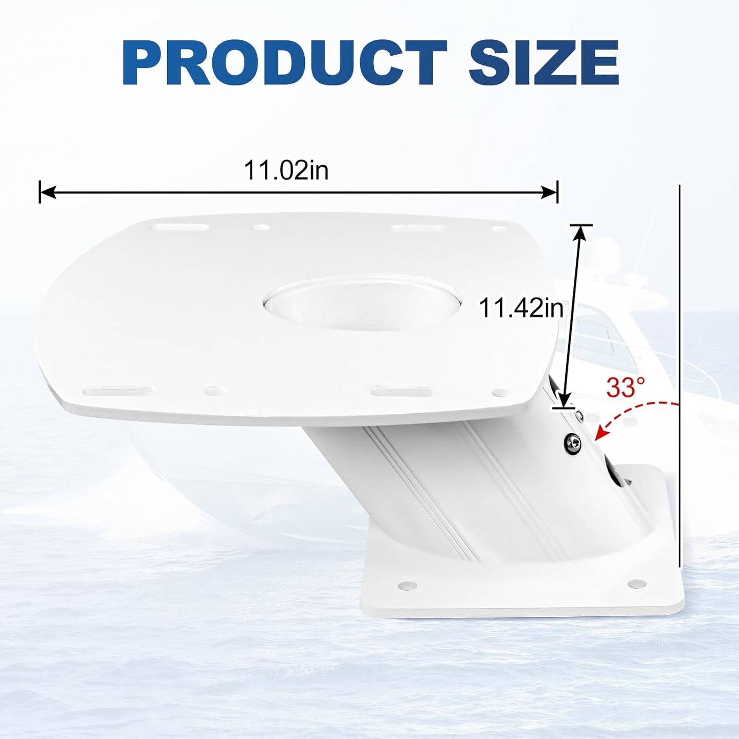 Aluminum Radar Mount 6" Forward Leaning - Garmin/Raymarine/Simrad