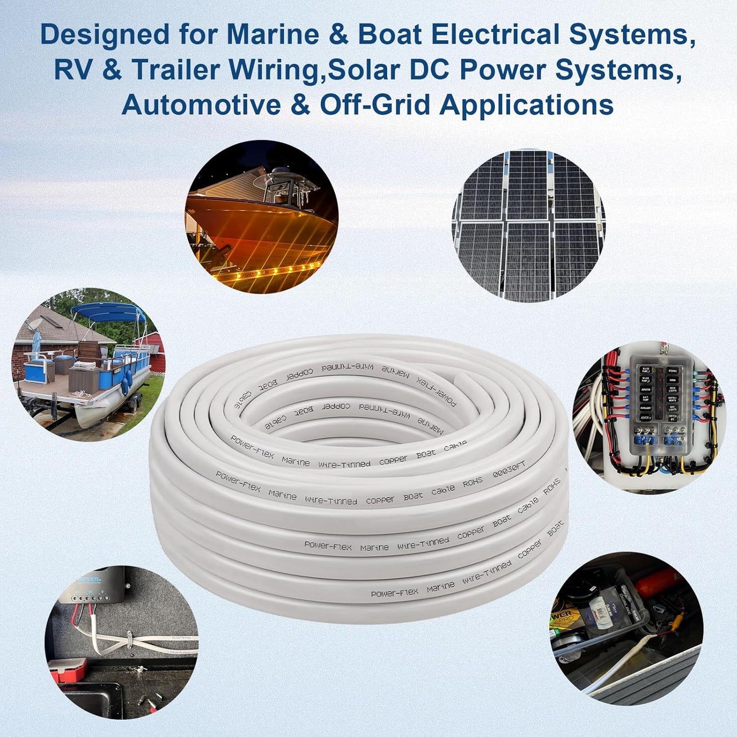 XRDS -RF 10 AWG Marine Wire 100FT, 2-Conductor (Red & Black) Duplex Marine Grade
