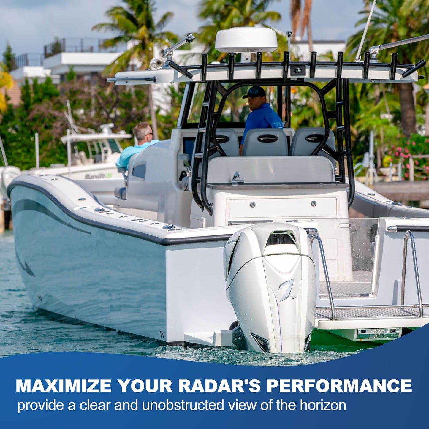 Aluminum Radar Mount 6" Forward Leaning - Garmin/Raymarine/Simrad