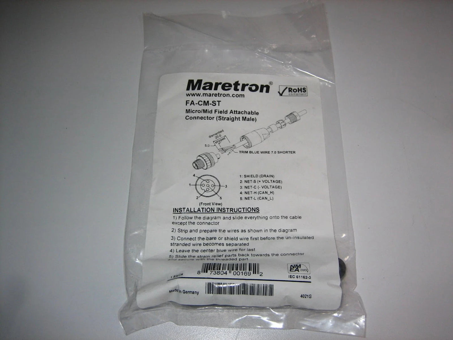 Maretron NMEA 2000 Male Field-Attachable Connector
