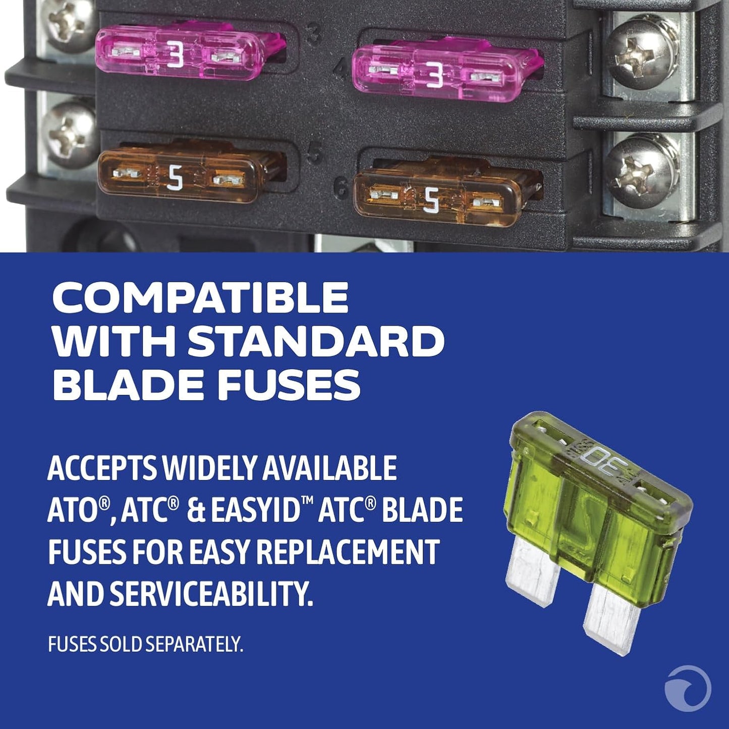 Blue Sea Systems ST Blade 12-Circuit Fuse Block with Ground - 100A