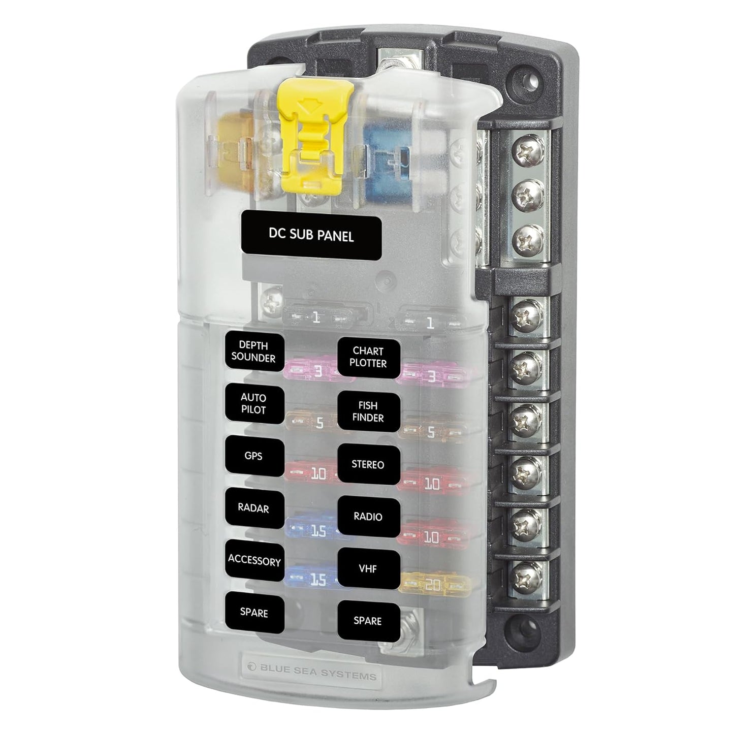 Blue Sea Systems 5026 ST Blade ATM Fuse Block 12-Circuit with Cover