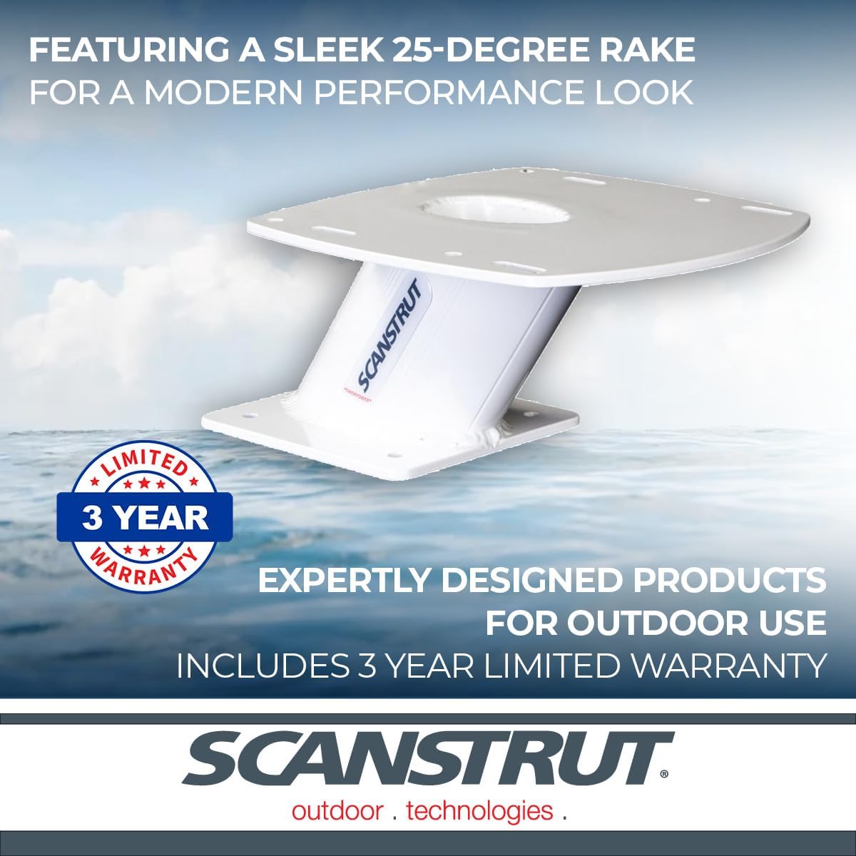 Scanstrut Forward-Leaning Aluminum Radar Tower - 150mm