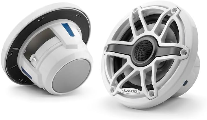 JL Audio M6 Series 6.5" Marine Coaxial Speakers w/Gloss White Sport Grille - M6-650X-S-GwGw [010-03090-00]