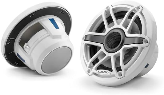 JL Audio M6 Series 6.5" Marine Coaxial Speakers w/Gloss White Sport Grille - M6-650X-S-GwGw [010-03090-00]