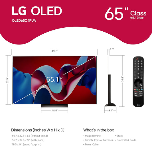 LG OLED evo C4 65" 4K Smart TV 2024 (OLED65C4PUA)