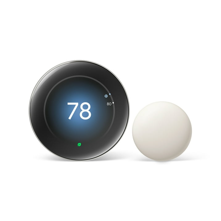 Google Nest Learning Thermostat (4th gen) + Nest Temperature Sensor (2nd gen) - Silver