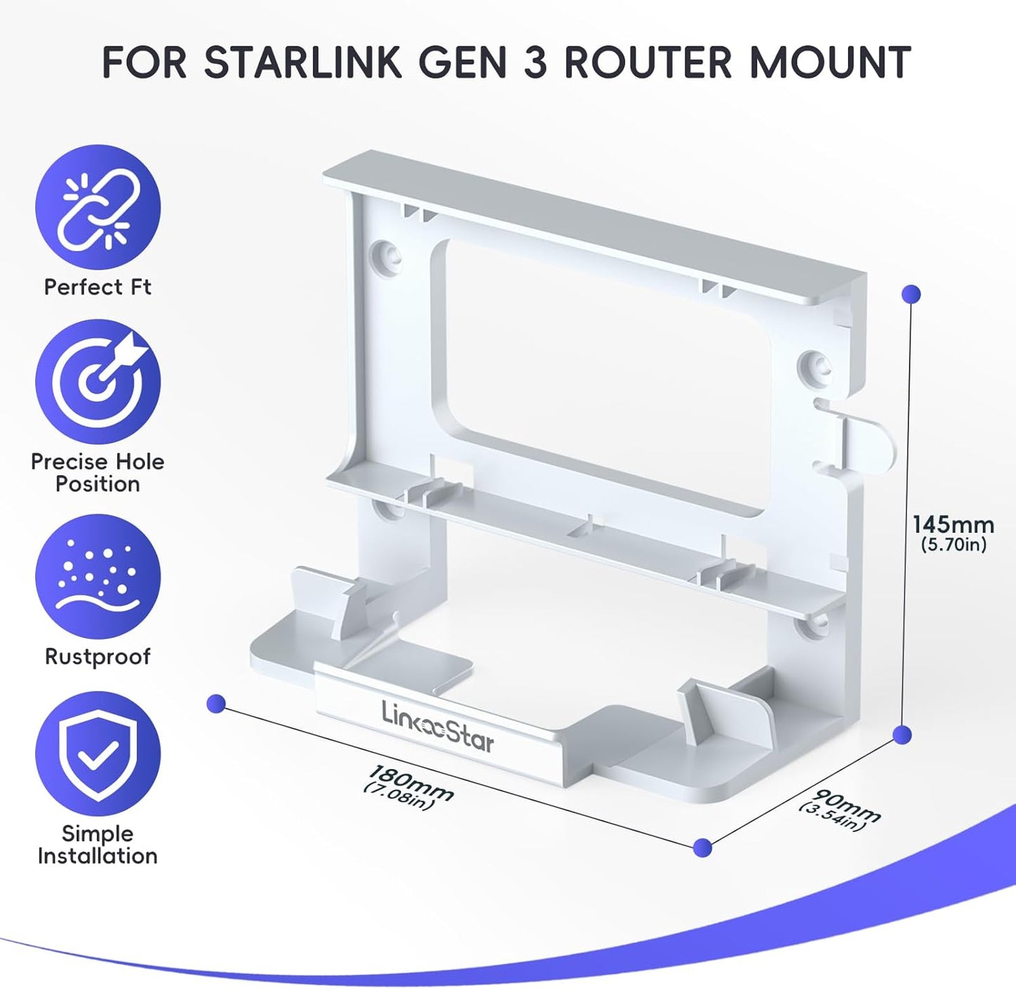 Starlink Gen 3 Router Mount, All in One Starlink Wall Mount