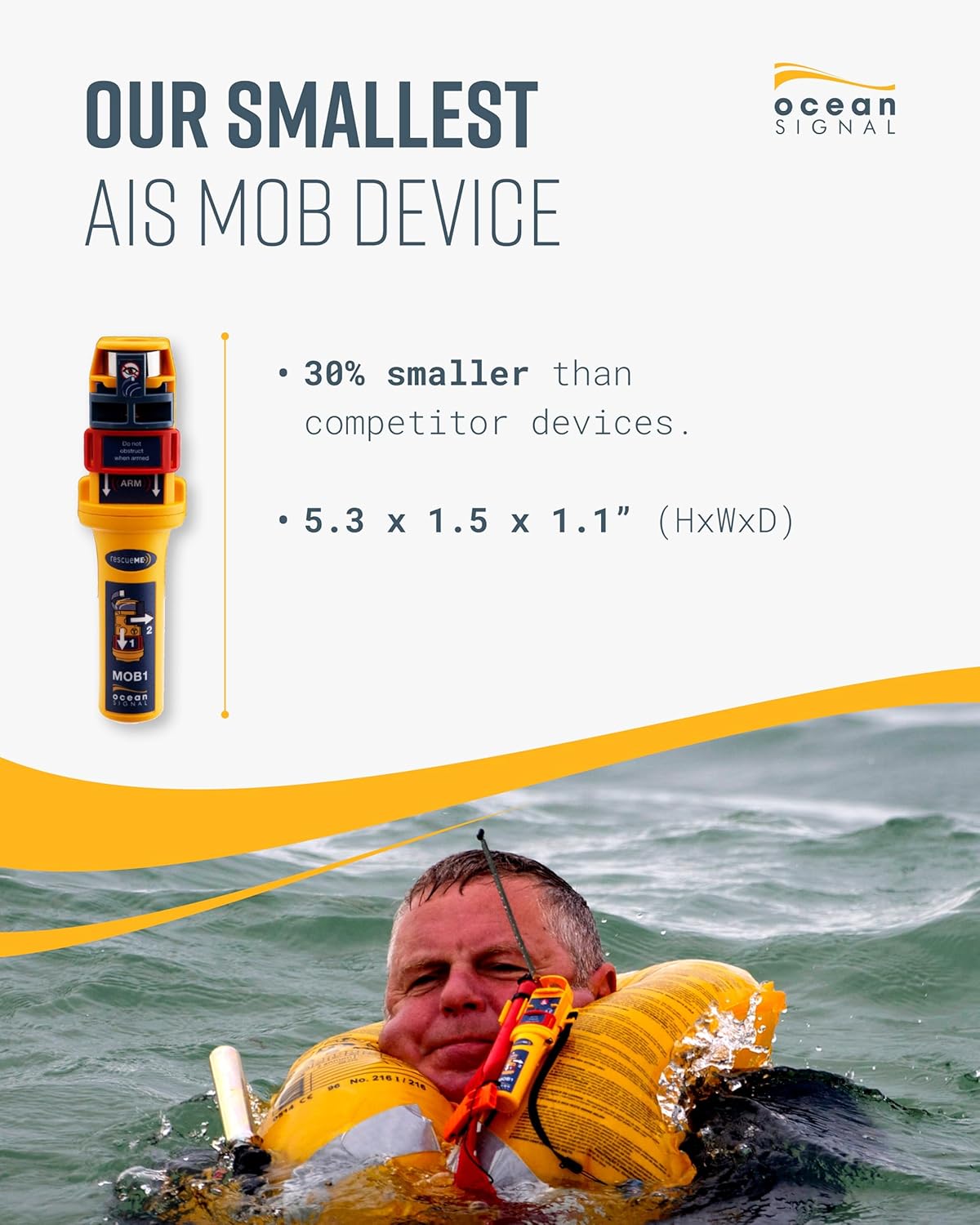 Ocean Signal rescueME MOB1 Personal AIS/DSC Man Overboard Device